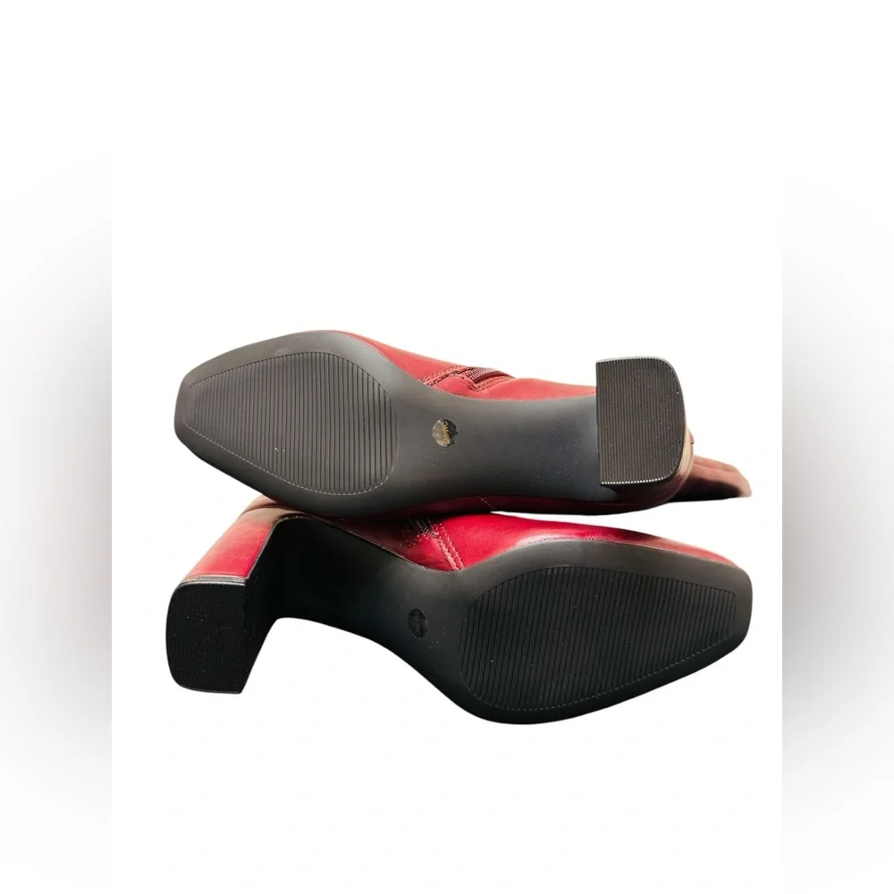 Madden Girl Wise Bordeaux Knee High Boots 6.5 Wide Calf Block Heel Wine NWOT - Picture 16 of 16